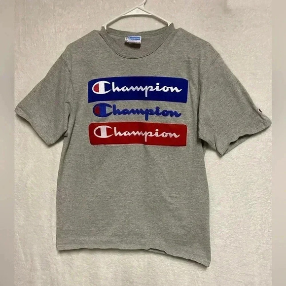 Champion‎ logo TShirt size M gray - Picture 1 of 7